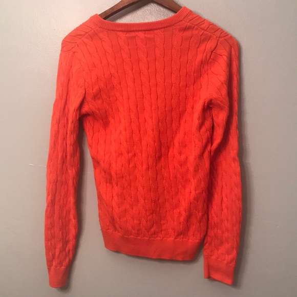 Lacoste 40 Orange V-neck sweater or size 8 - Picture 8 of 9